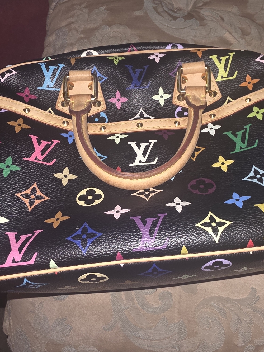 Louis Vuitton Multicolor Monogram on Black Canvas Satchel
